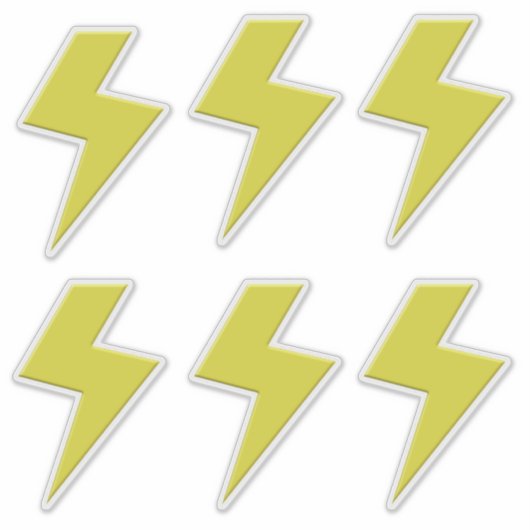 Blitzschlag x 6 aufkleber (Vorderseite)