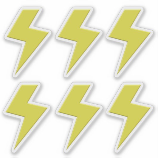Blitzschlag x 6 aufkleber (Vorderseite)