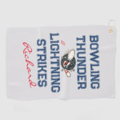 Blitzschlagzähne Custom Unisex Bowling Handtuch (Horizontal)
