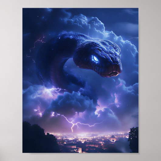 Blitzschlange über der Stadt Poster (Vorne)