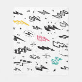 Blitzschrauben, handgezeichnet Doodle-Set. Fleecedecke (Vorderseite)