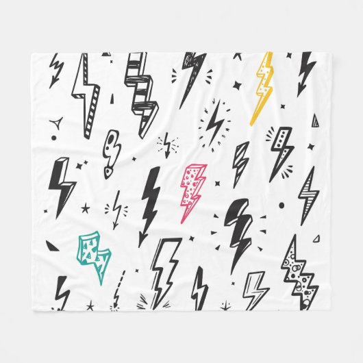 Blitzschrauben, handgezeichnet Doodle-Set. Fleecedecke (Vorderseite (Horizontal))