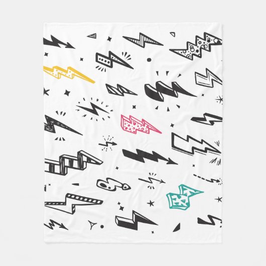 Blitzschrauben, handgezeichnet Doodle-Set. Fleecedecke (Vorderseite)