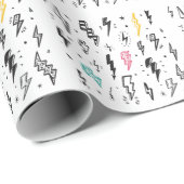 Blitzschrauben, handgezeichnet Doodle-Set. Geschenkpapier (Rolleneckpunkt)