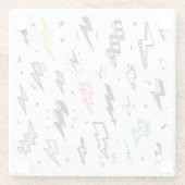 Blitzschrauben, handgezeichnet Doodle-Set. Glasuntersetzer (Rückseite)