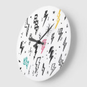 Blitzschrauben, handgezeichnet Doodle-Set. Große Wanduhr (Winkel)