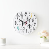 Blitzschrauben, handgezeichnet Doodle-Set. Große Wanduhr (Zuhause)