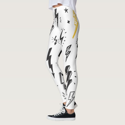 Blitzschrauben, handgezeichnet Doodle-Set. Leggings (Links)