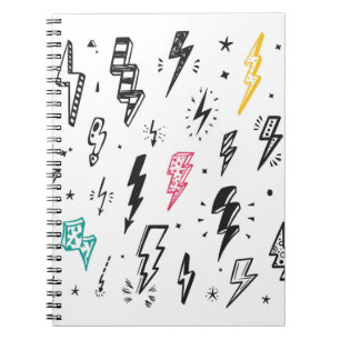 Blitzschrauben, handgezeichnet Doodle-Set. Notizblock