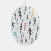 Blitzschrauben, handgezeichnet Doodle-Set. Ornament Aus Glas (Vorderseite links)