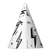 Blitzschrauben, handgezeichnet Doodle-Set. Partyhütchen (Rückseite)