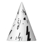 Blitzschrauben, handgezeichnet Doodle-Set. Partyhütchen (Links)