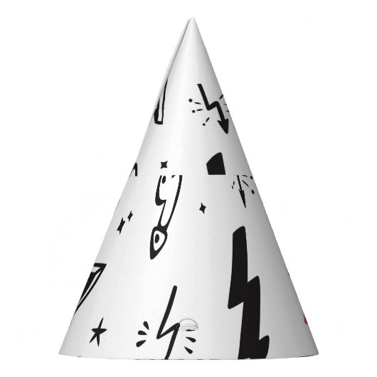 Blitzschrauben, handgezeichnet Doodle-Set. Partyhütchen (Links)