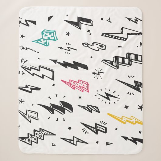 Blitzschrauben, handgezeichnet Doodle-Set. Sherpadecke (Vorderseite)