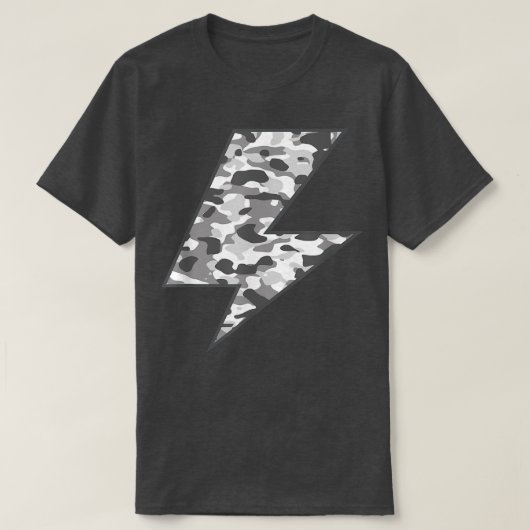 Blitzschwarze Camouflage Grafisches T-Shirt Gray C (Design vorne)