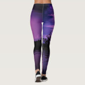 Blitzstürme über Wasser rosa und lila Leggings (Rückseite)