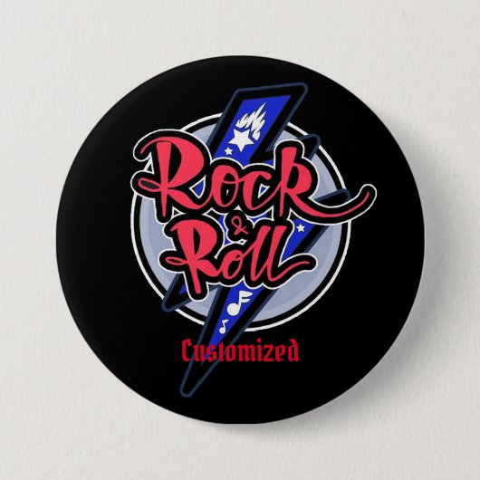Blitztaste Rock & Roll Button (Vorderseite)