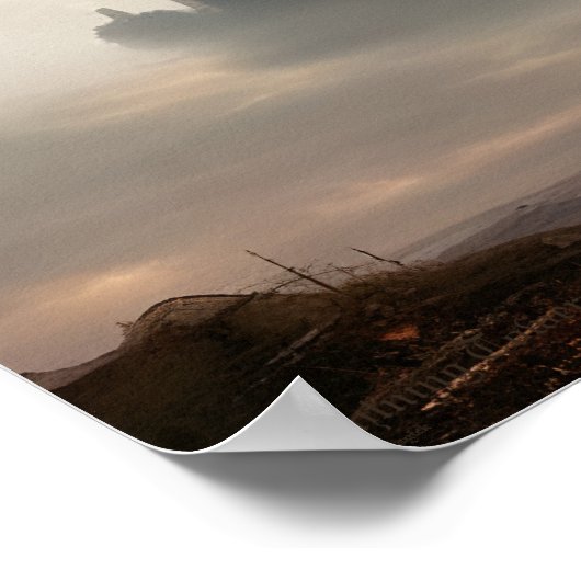 Blitztürme AI Fantasy Digital Art Print Poster (Ecke)