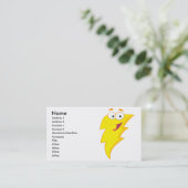 Blitzzeichen des albernen niedlichen Cartoon Visitenkarte (Stehend Vorderseite)