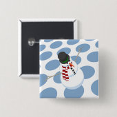 Bliz the Snowman Dotman White Button (Vorne & Hinten)
