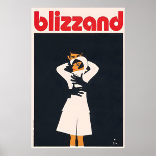 Blizzand Mantel Mode 1960er Frauen Mode Frankreich Poster