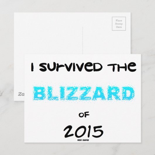 Blizzard 2015 überlebt postkarte (Vorne/Hinten)
