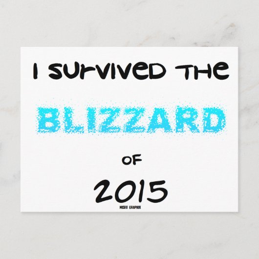 Blizzard 2015 überlebt postkarte (Vorderseite)