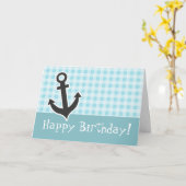 Blizzard-Blau-Gingham; Anker Karte (Gelbe Blume)