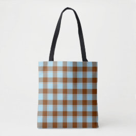 Blizzard Blue and Livid Brown Plaid Tasche