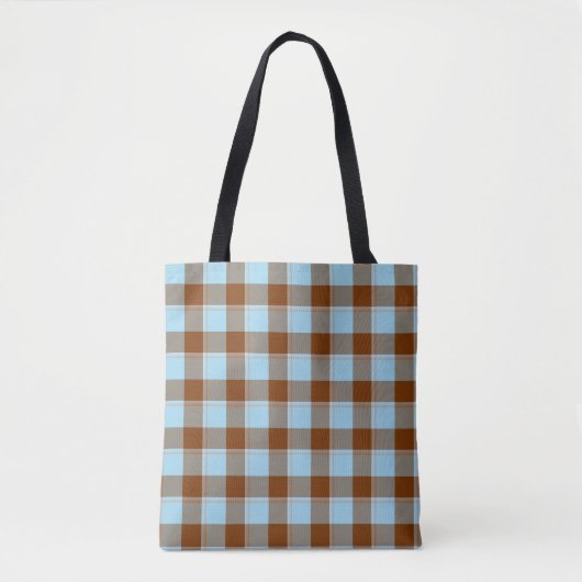 Blizzard Blue and Livid Brown Plaid Tasche (Vorderseite)