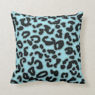 Blizzard Blue Leopard Animal Print Kissen
