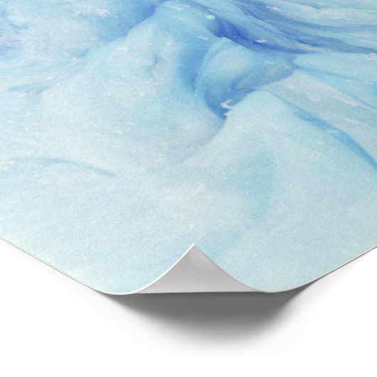 Blizzard-Kollektion - blau-weiß abstrakt Poster (Ecke)