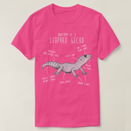 Blizzard Leopard Gecko Lizard Reptile Anatomie T-Shirt (Design vorne)
