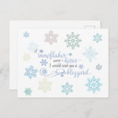 Blizzard of Snowflake Kisses Winterurlaub Postkarte (Vorne/Hinten)