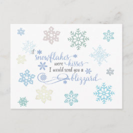 Blizzard of Snowflake Kisses Winterurlaub Postkarte