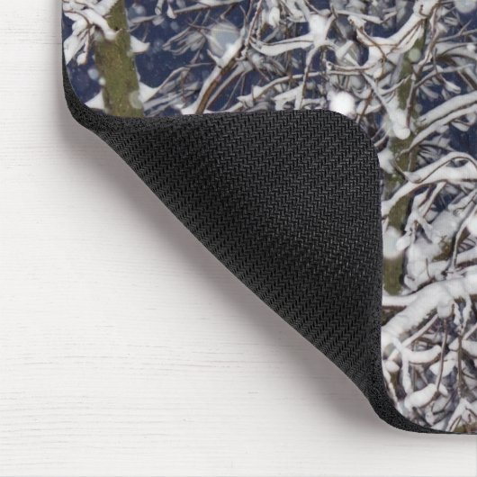 Blizzard Tree mit schneebedecktem Foto Mousepad (Ecke)