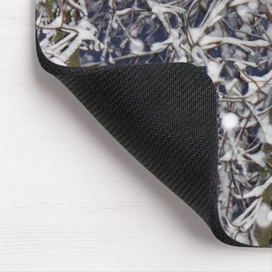 Blizzard Tree mit schneebedecktem Foto Mousepad (Ecke)