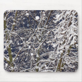 Blizzard Tree mit schneebedecktem Foto Mousepad