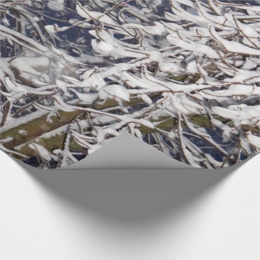 Blizzard Tree Snow bedeckt Branches Nature Foto Geschenkpapier (Ecke)