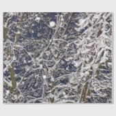 Blizzard Tree Snow bedeckt Branches Nature Foto Geschenkpapier (Flach)