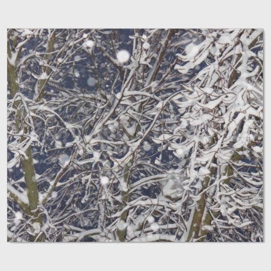 Blizzard Tree Snow bedeckt Branches Nature Foto Geschenkpapier (Flach)