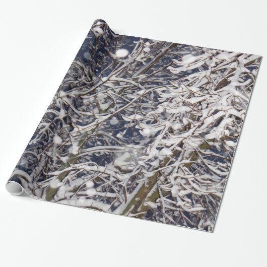 Blizzard Tree Snow bedeckt Branches Nature Foto Geschenkpapier (Ungerollt)