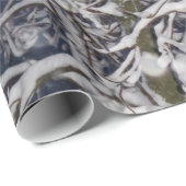 Blizzard Tree Snow bedeckt Branches Nature Foto Geschenkpapier (Rolleneckpunkt)