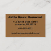 Blizzard von 2009 visitenkarte (Rückseite)