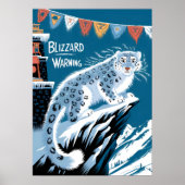Blizzard Warning Snow Leopard - Winterberg Poster (Vorne)
