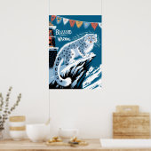 Blizzard-Warnung Schneeleopard - Winterberg Poster (Küche)