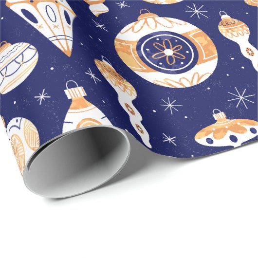 Blizzards und Baubles Geschenkpapier (Rolleneckpunkt)