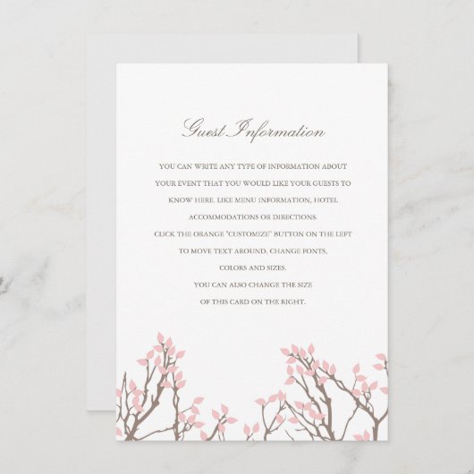 Blizzful Branches Wedding Begleitkarte (Vorne/Hinten)