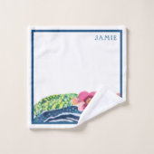 Blizzful Waves & Turtle Anpassbare Handtuchhalter Badhandtuch Set (Waschlappen)