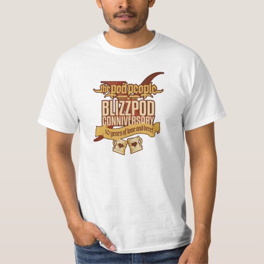 BlizzPodConniversaryX (rote Kontur) T-Shirt (Vorderseite)